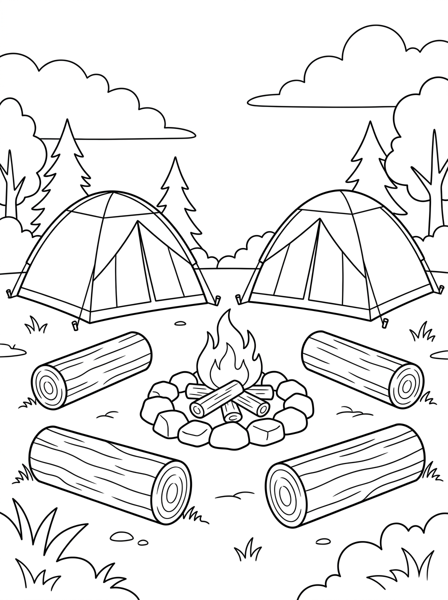 Tent Coloring Pages 7 preschool Tent coloring pages