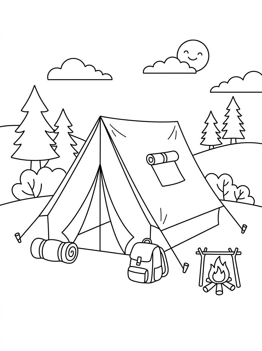 Tent Coloring Pages 9 Tent coloring pages printable free