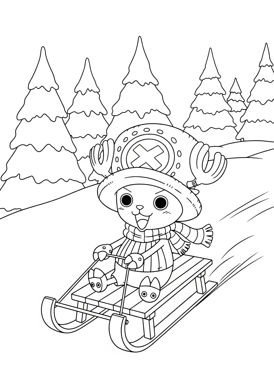 Tony Tony Chopper cards coloring pages 1