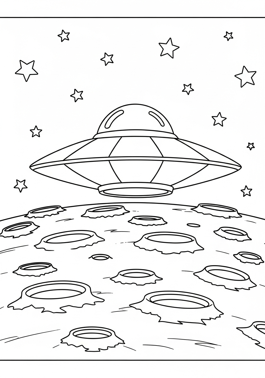 detailed UFO coloring pages