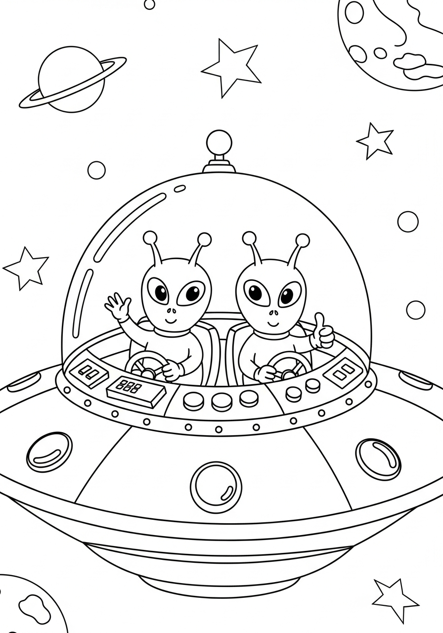 UFO adult coloring pages