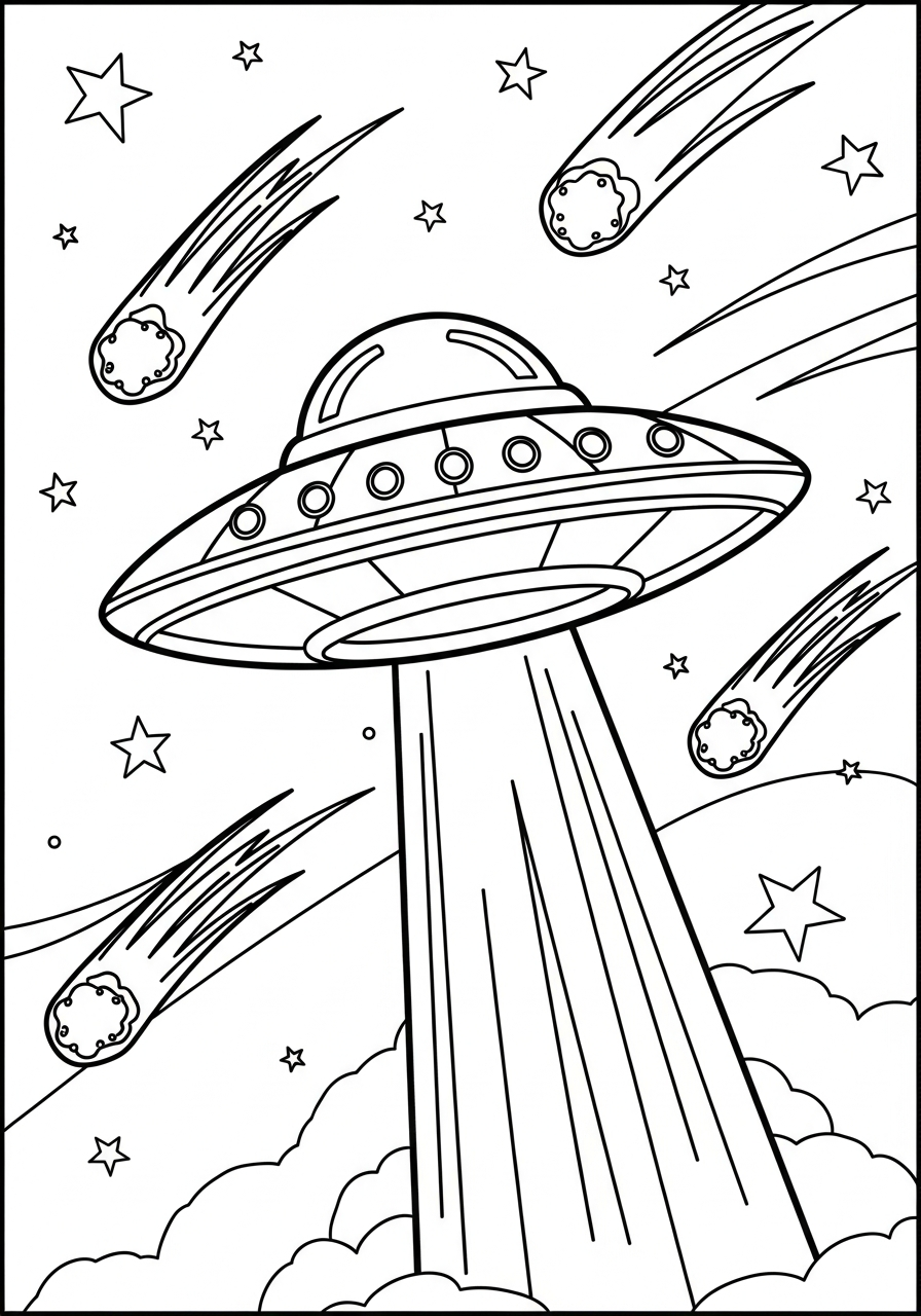 UFO adult coloring pages 1