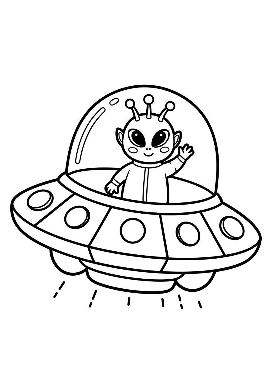 UFO coloring pages for adults easy