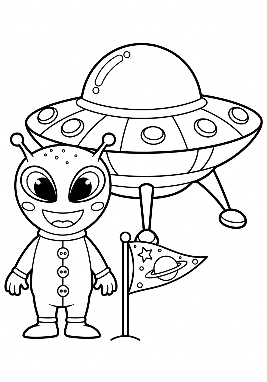 free full size printable UFO coloring pages for adults pdf