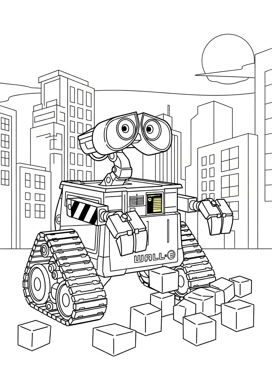 Wall E free coloring pages