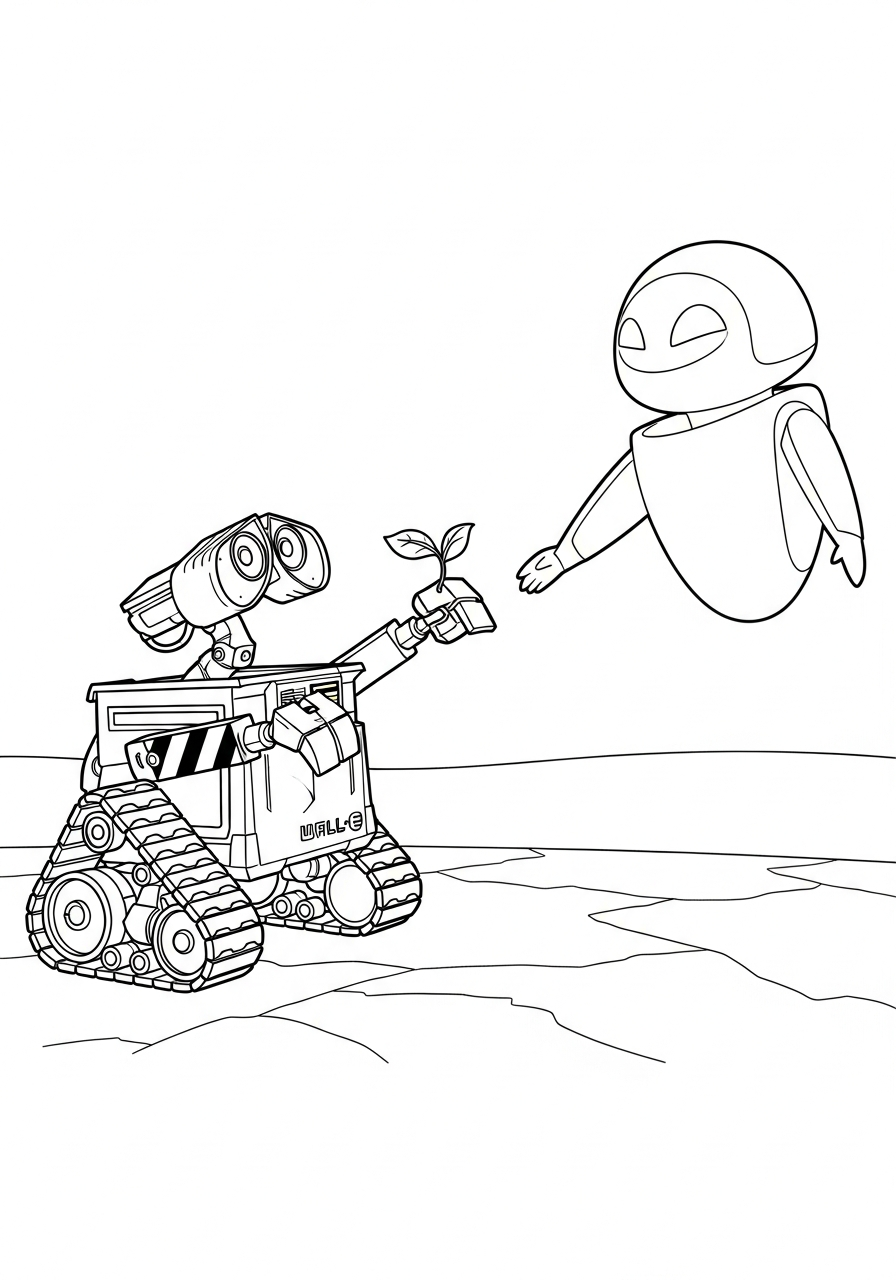 free printable Wall E coloring pages for adults