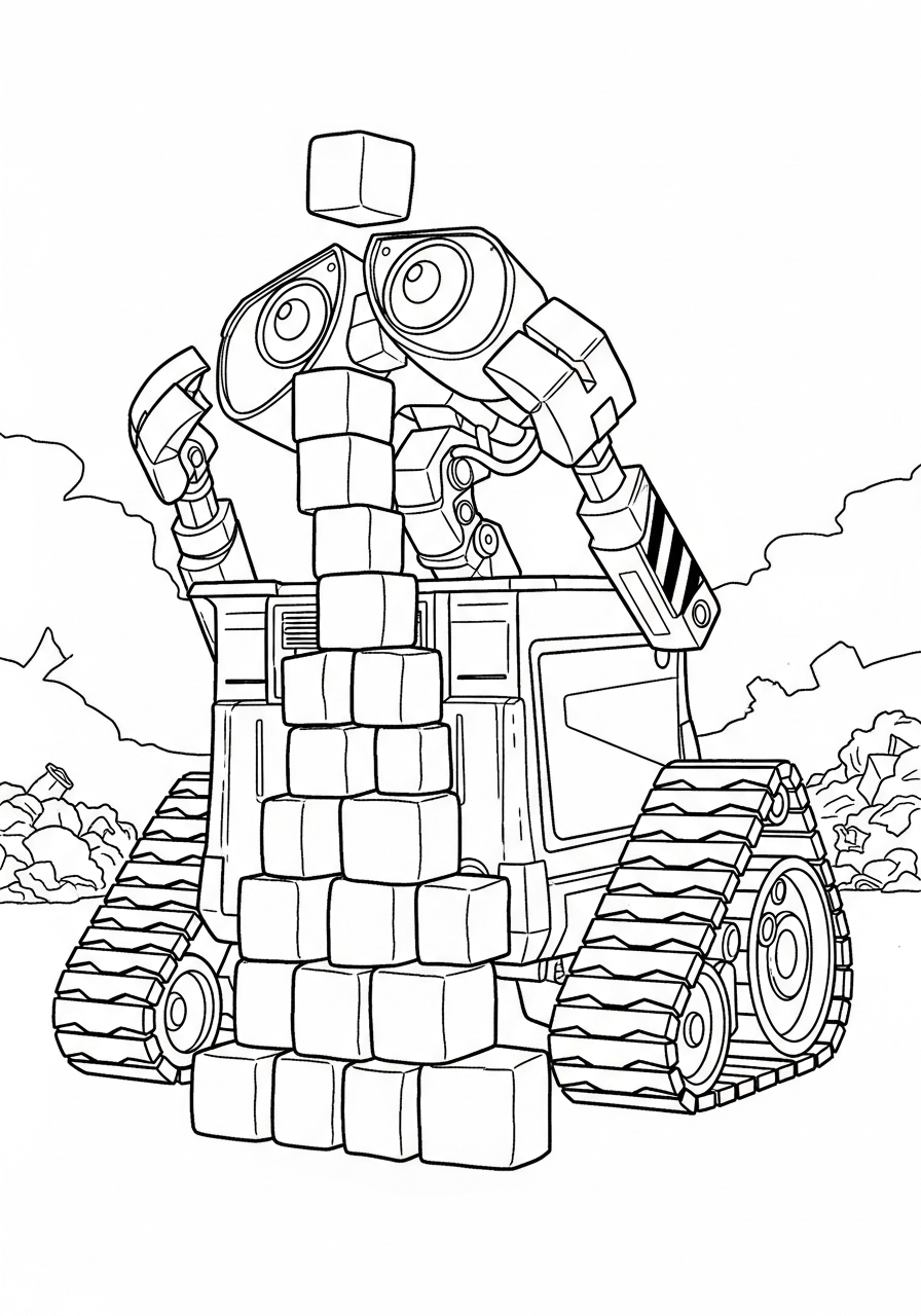 Wall E free coloring pages 2