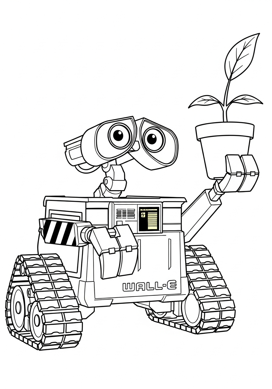 free Wall E tree coloring pages