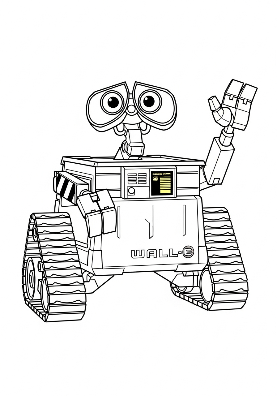 coloring pages for kids Wall E 1