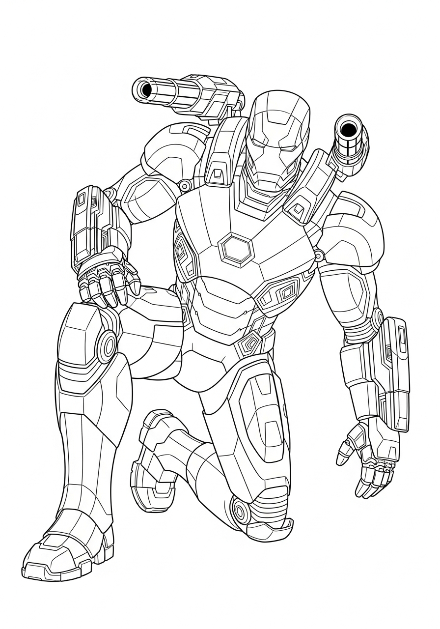 War Machine Coloring Pages 3 free coloring War Machine pages