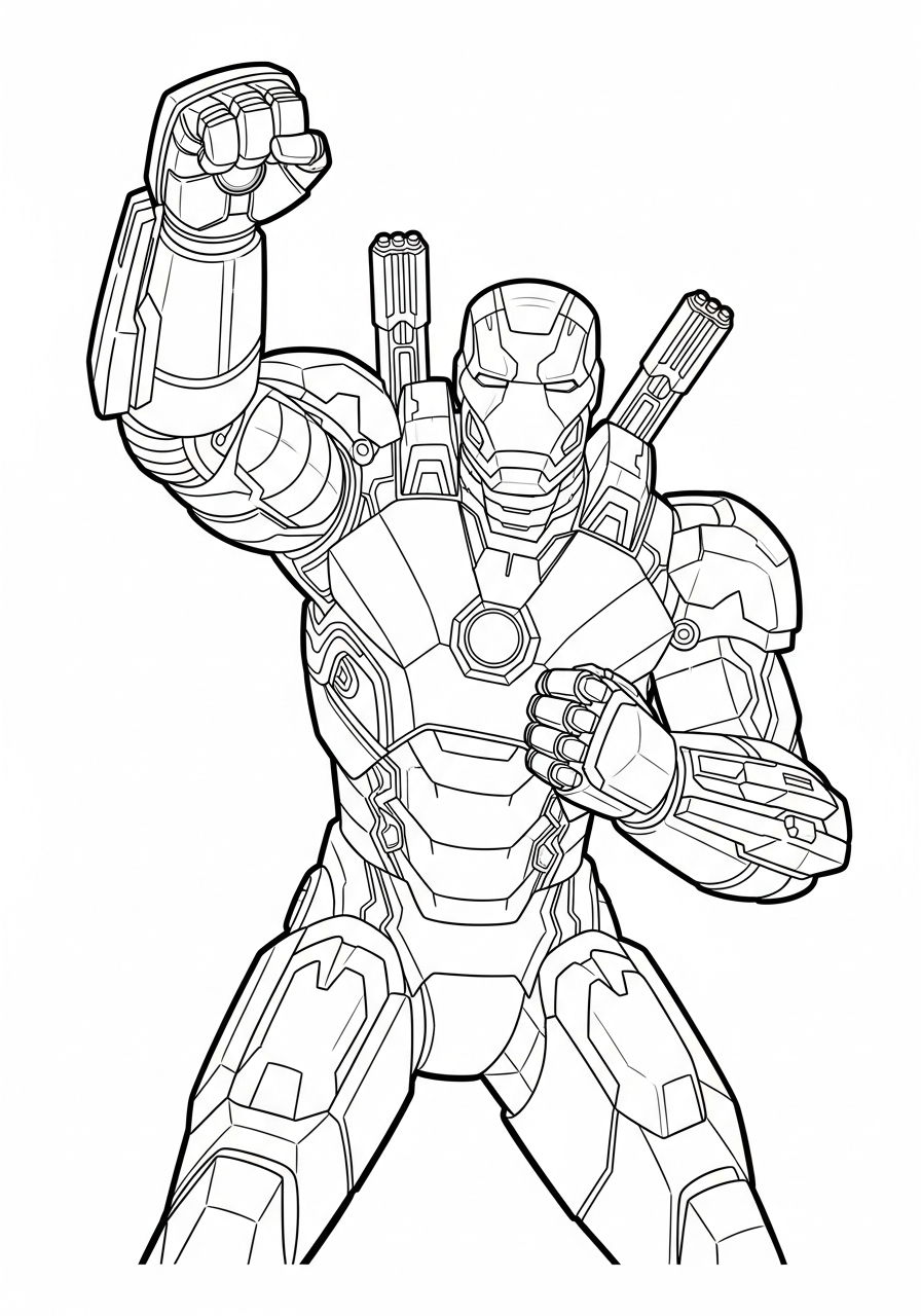 War Machine Coloring Pages 6 easy cute War Machine coloring pages