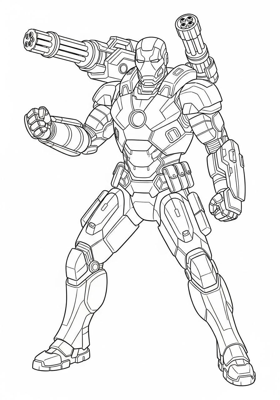War Machine Coloring Pages 9 easy War Machine coloring pages