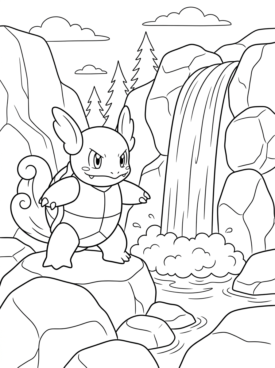Desenhos para colorir do Wartortle 2 Desenhos para colorir do Wartortle grátis em PDF