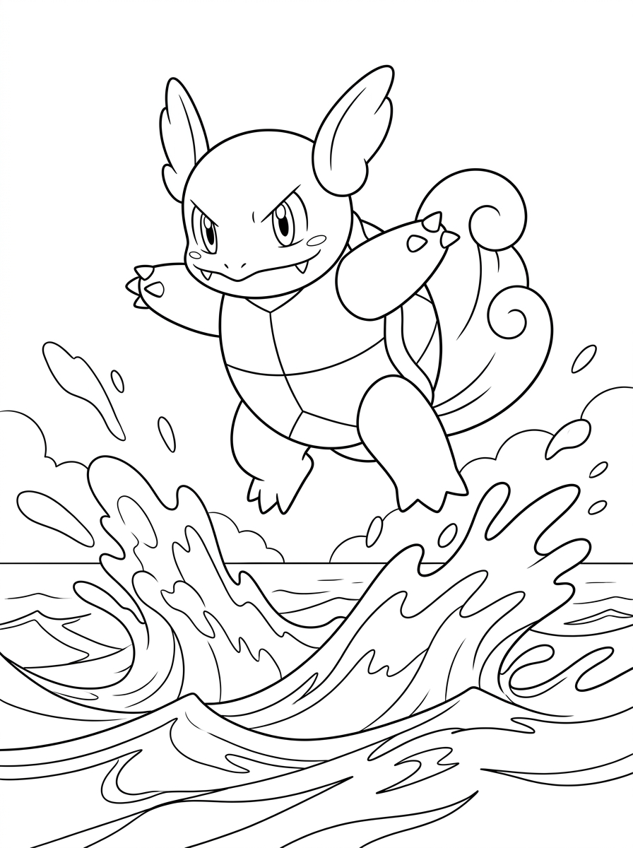 Desenhos para colorir do Wartortle 11 Desenhos para colorir imprimíveis Wartortle