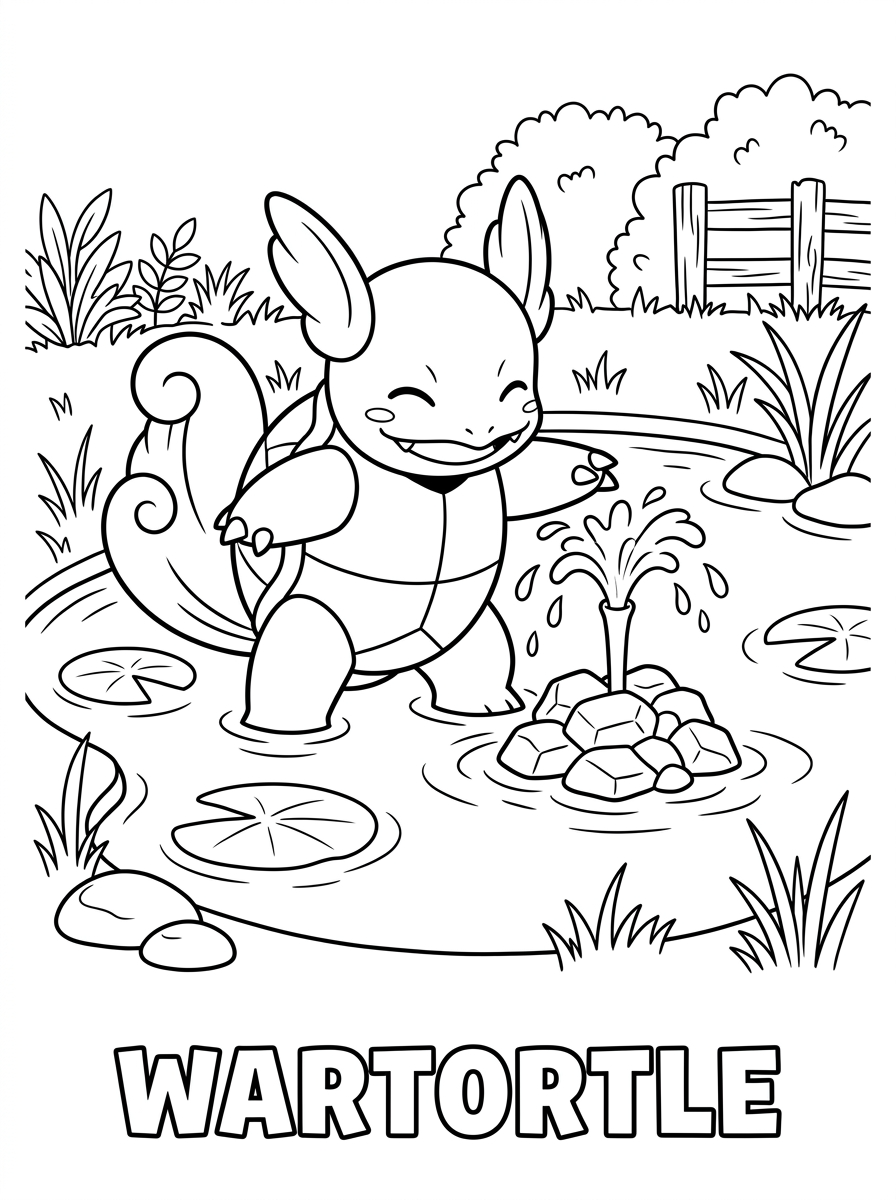 Desenhos para colorir do Wartortle 13 Desenhos para colorir do Wartortle para imprimir (para adultos).