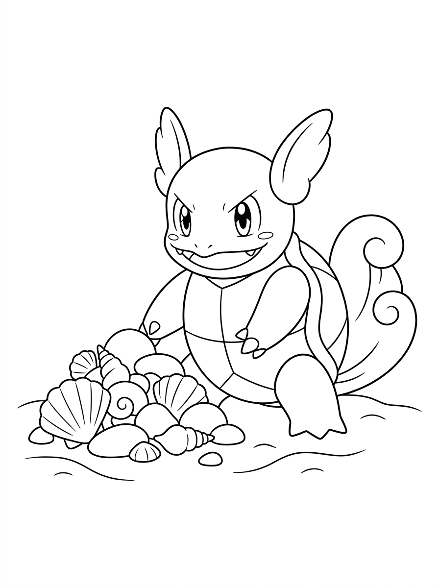 Desenhos para colorir do Wartortle 17 Desenhos fáceis para colorir do Wartortle