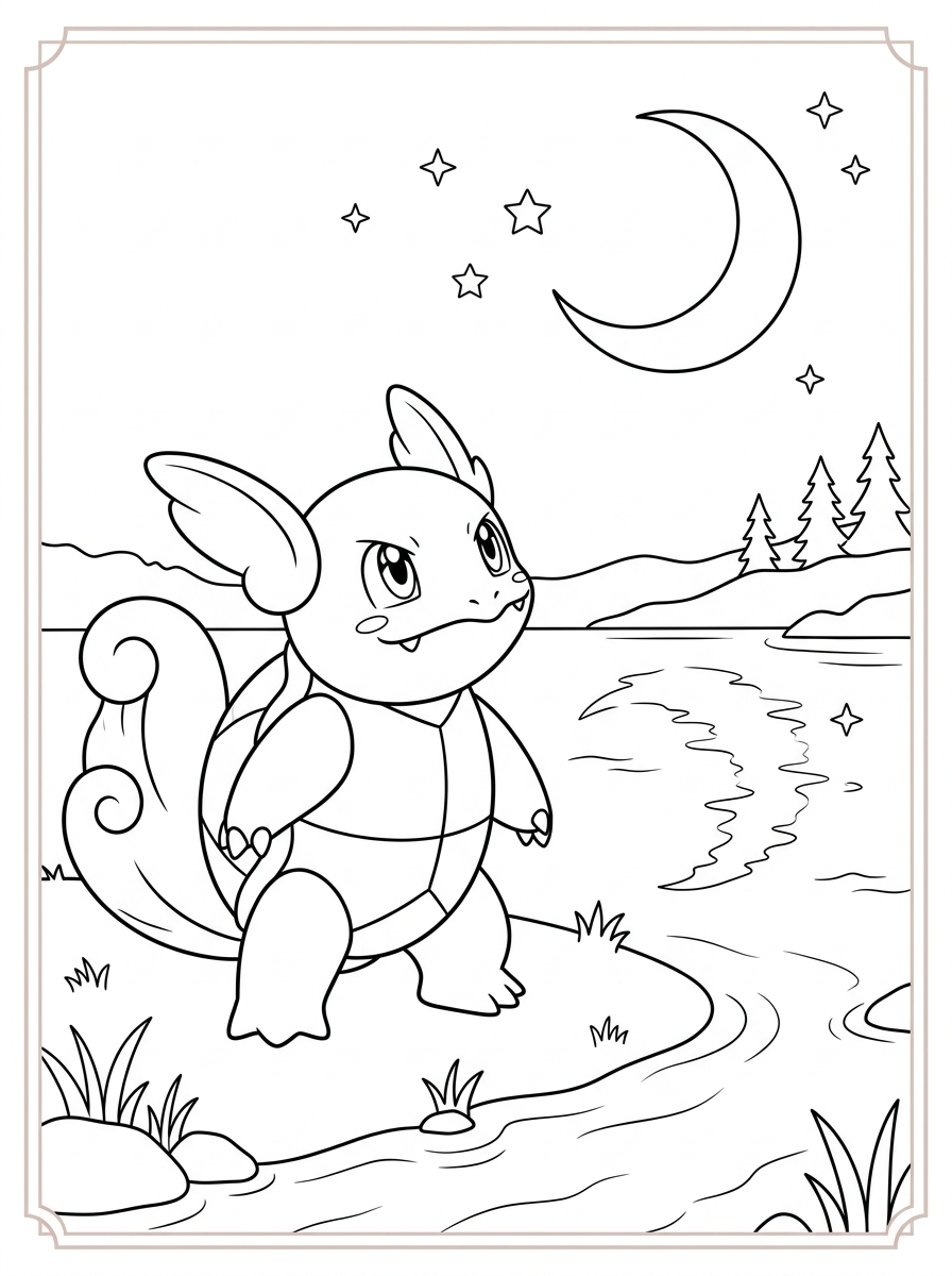 Desenhos para colorir do Wartortle 7 Desenhos detalhados para colorir do Wartortle para adultos.