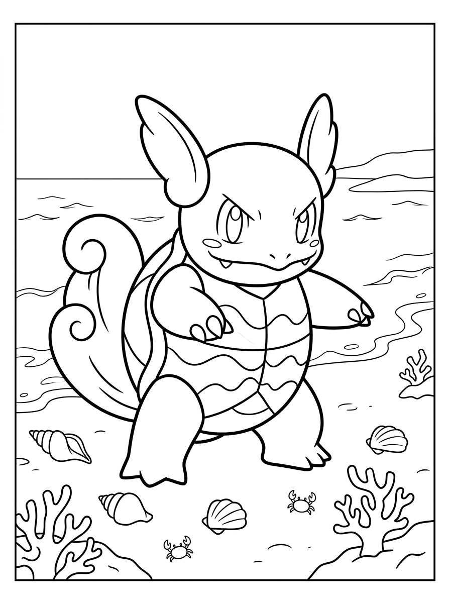 Desenhos para colorir do Wartortle 9 Desenhos para colorir do Wartortle gratuitos para adultos.