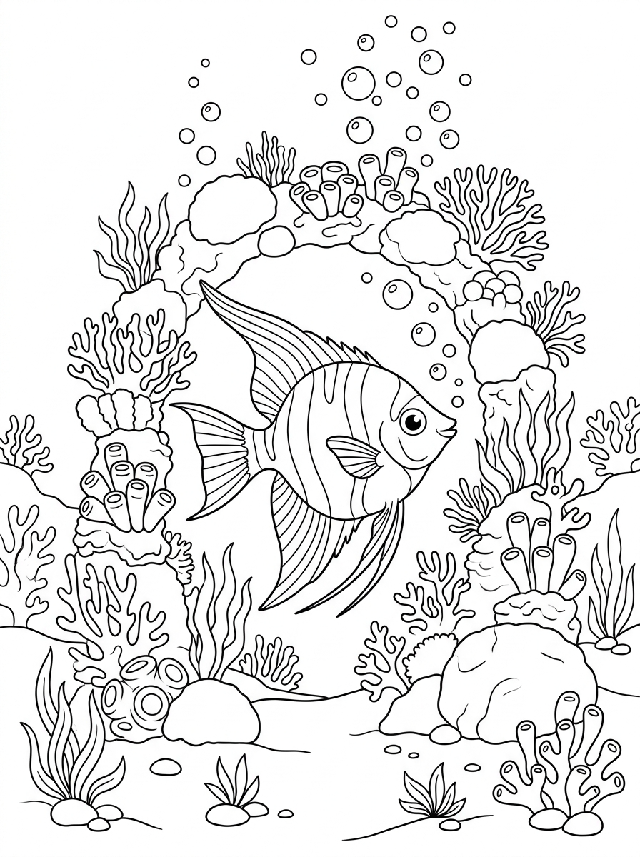 Angelfish Coloring Pages 18 free printable Angelfish coloring pages