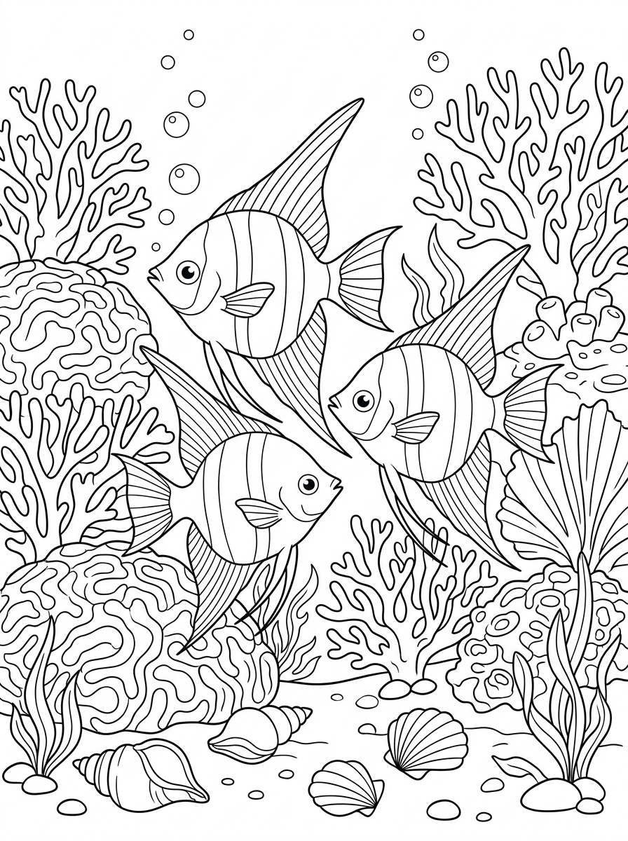 Angelfish Coloring Pages 19 Angelfish themed coloring pages