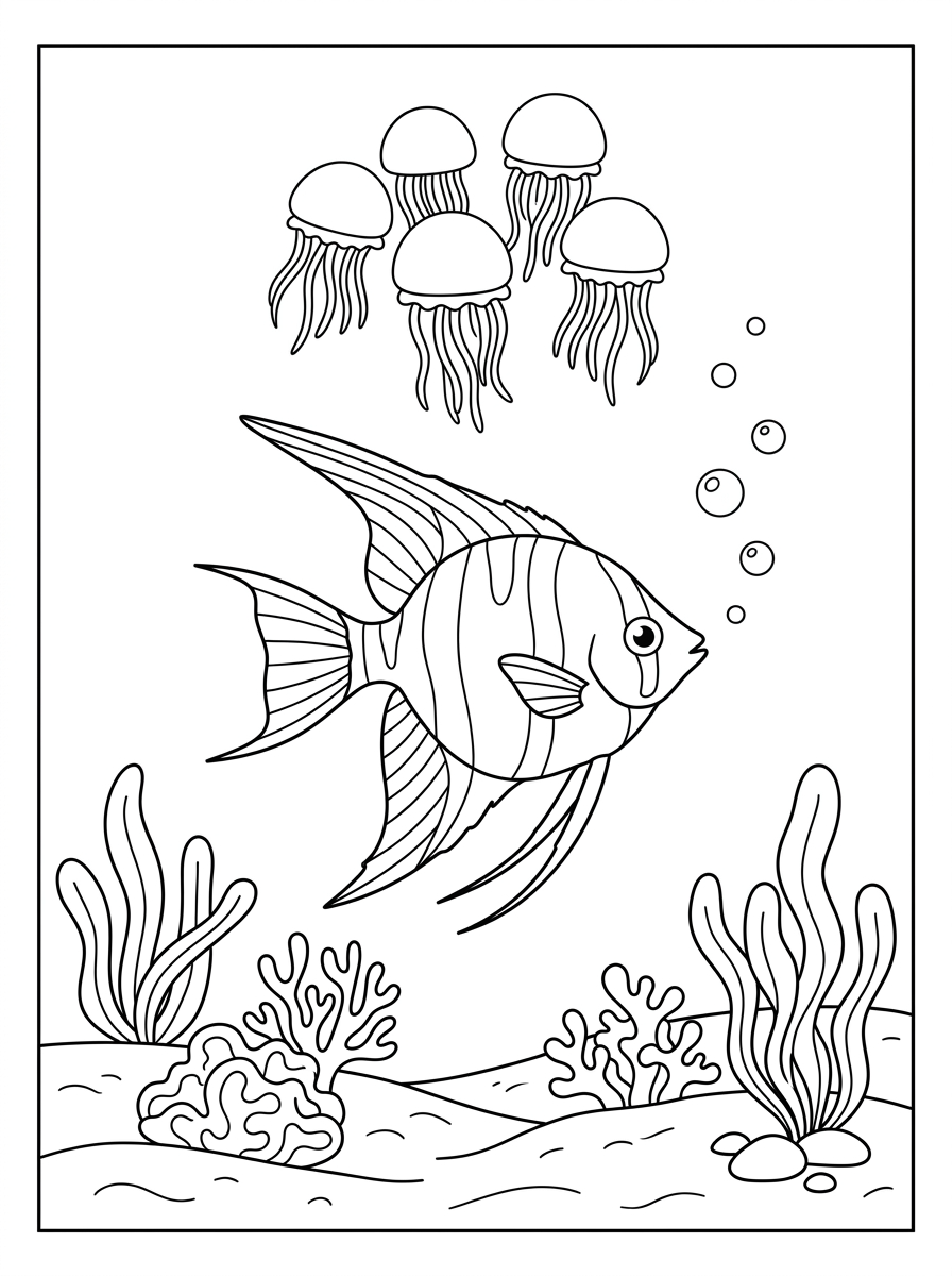 Angelfish Coloring Pages 20 easy Angelfish coloring pages 1