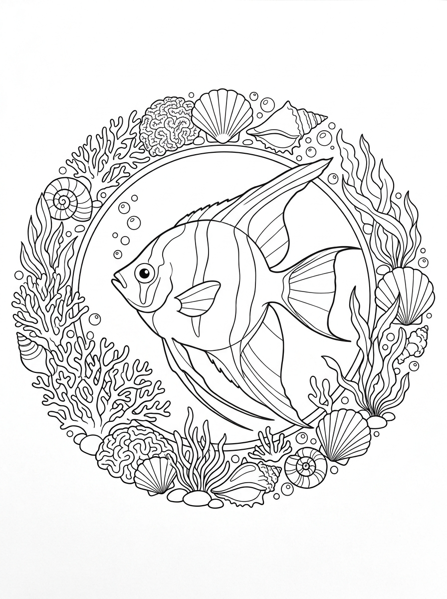 Angelfish Coloring Pages 5 Angelfish decorations coloring pages