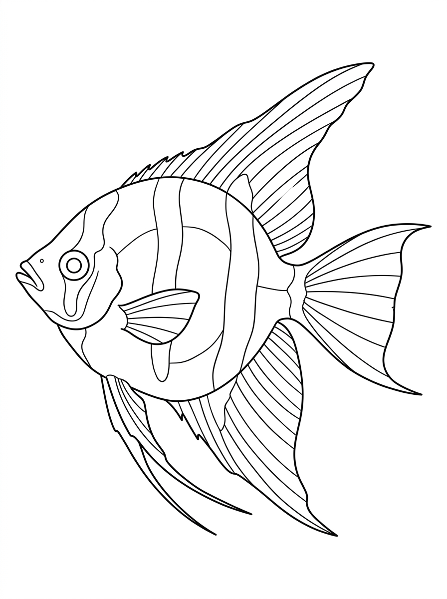 Angelfish Coloring Pages 8 easy Angelfish coloring pages