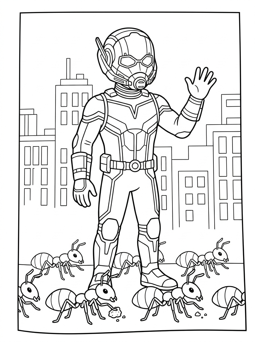 free printable Ant Man coloring pages for adults 1