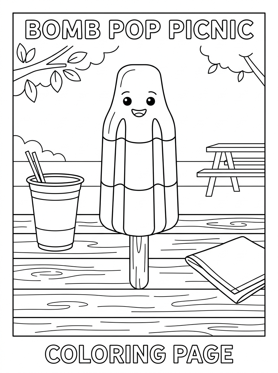 easy cute Bomb Pop coloring pages