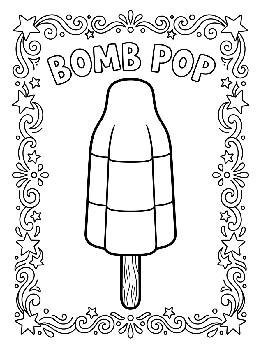 cute Bomb Pop coloring pages