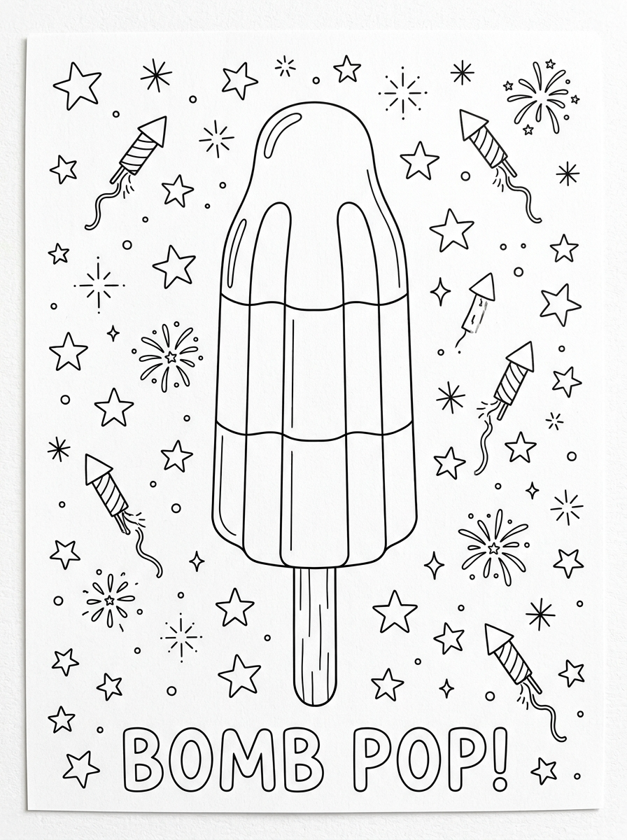 Bomb Pop coloring pages for adults