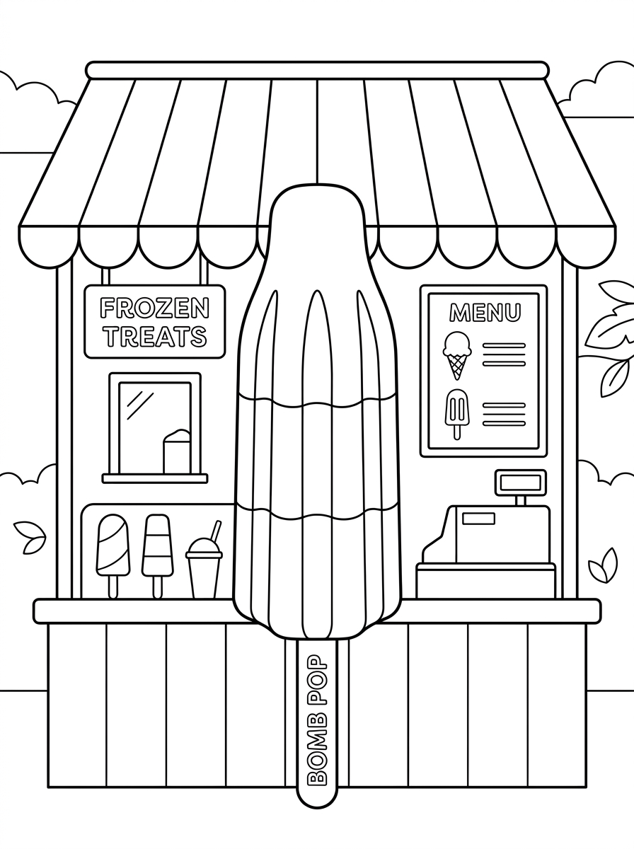Bomb Pop adult coloring pages