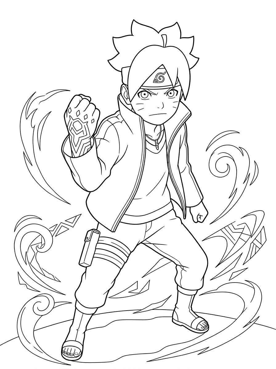 free Boruto coloring pages printable 1