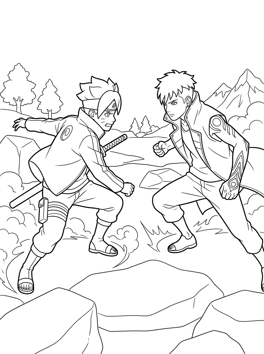 free Boruto printable coloring pages