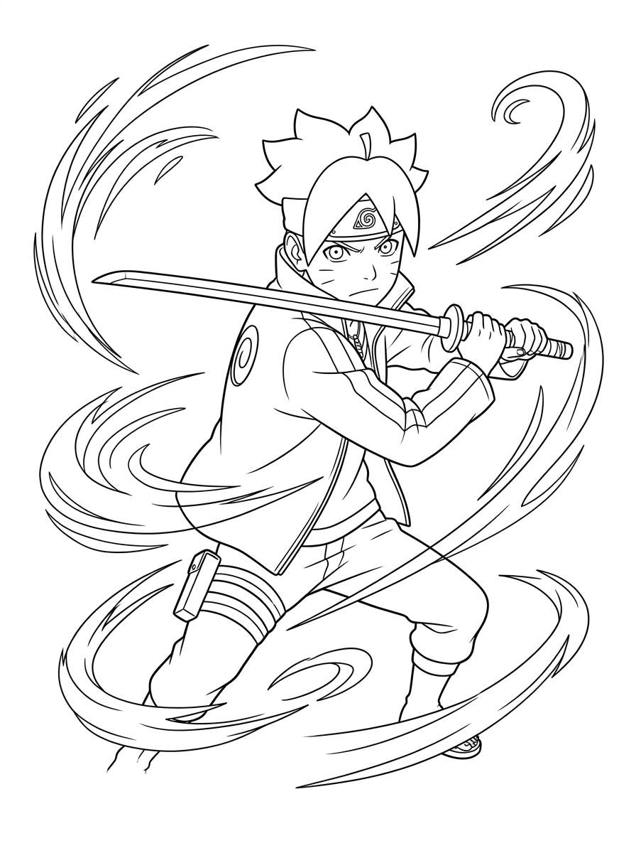 coloring pages for Boruto