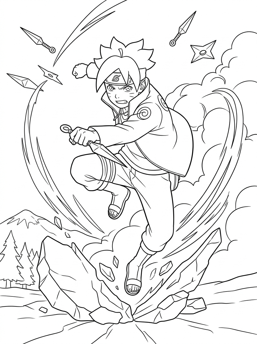Boruto coloring pages for kids
