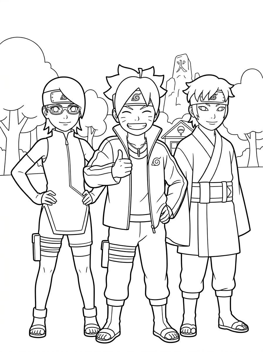 free Boruto coloring pages printable
