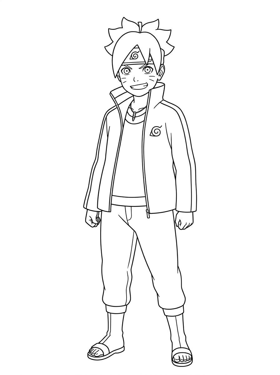 free Boruto tree coloring pages 1