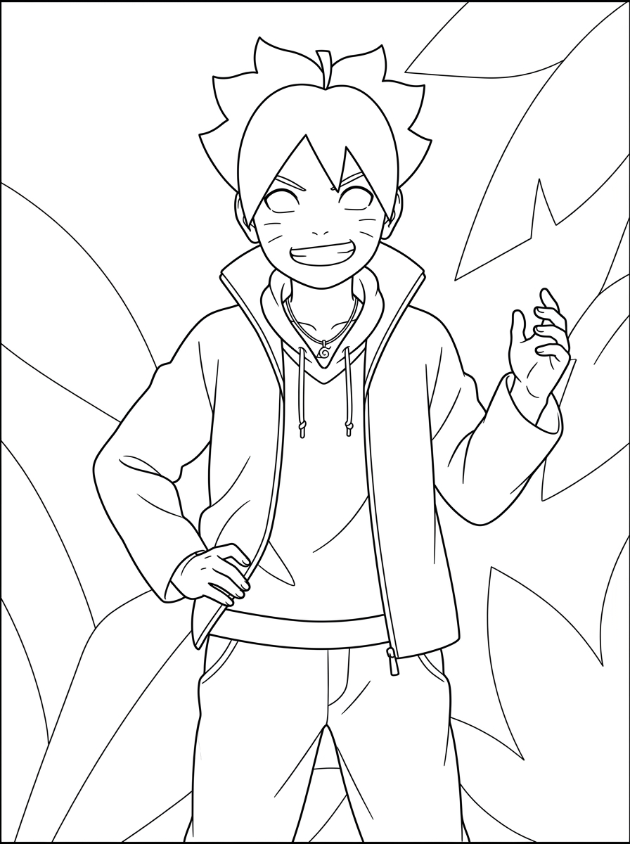 printable Boruto coloring pages for adults 1