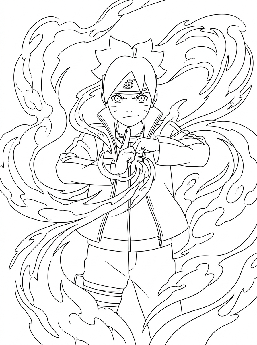 free coloring Boruto pages
