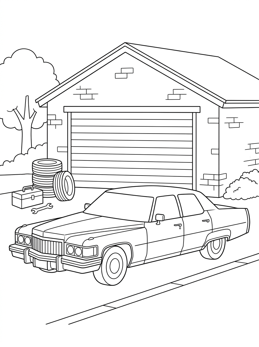 Cadillac Coloring Pages 18 detailed Cadillac coloring pages for adults 1