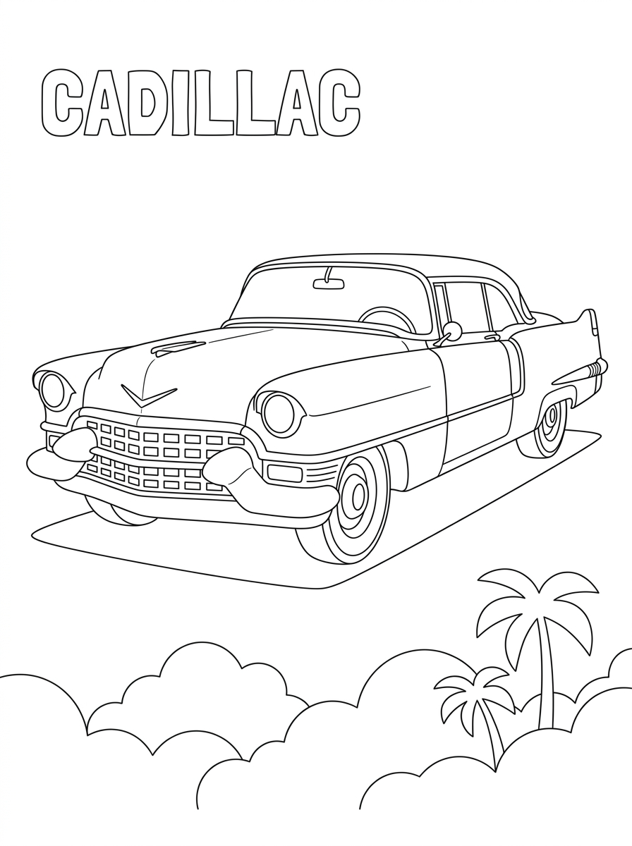 Cadillac Coloring Pages 4 easy Cadillac coloring pages