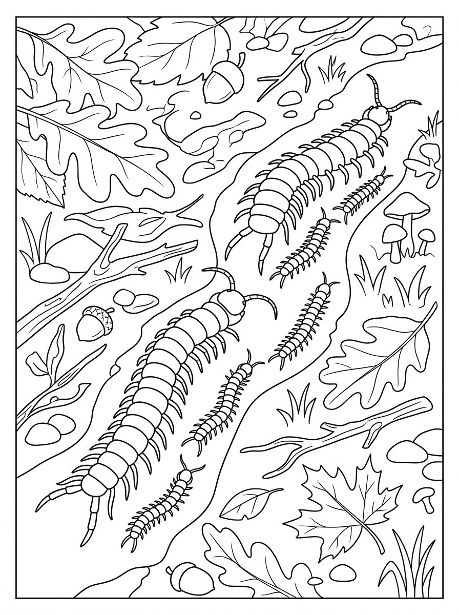 adult Centipede coloring pages 1