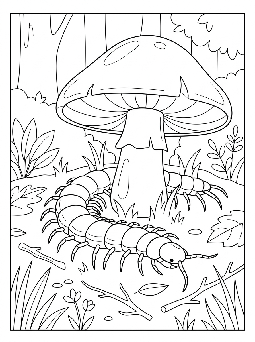 free printable Centipede coloring pages 1