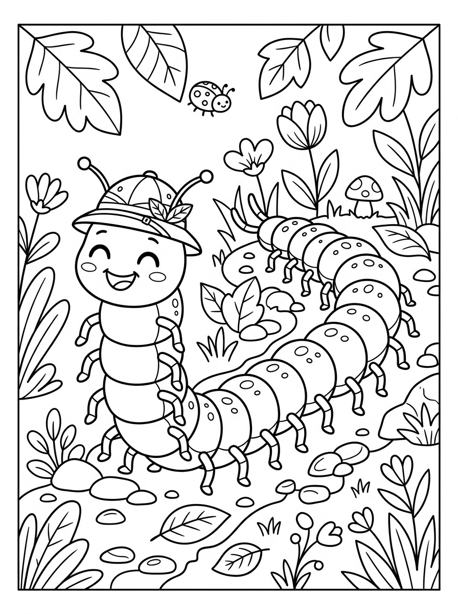 free Centipede coloring pages 1