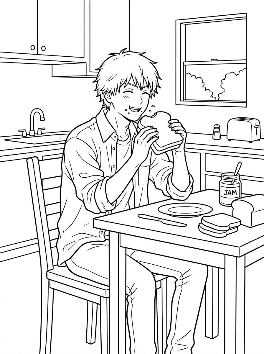 Chainsaw Man Coloring Pages 13 grinch cute Chainsaw Man coloring pages