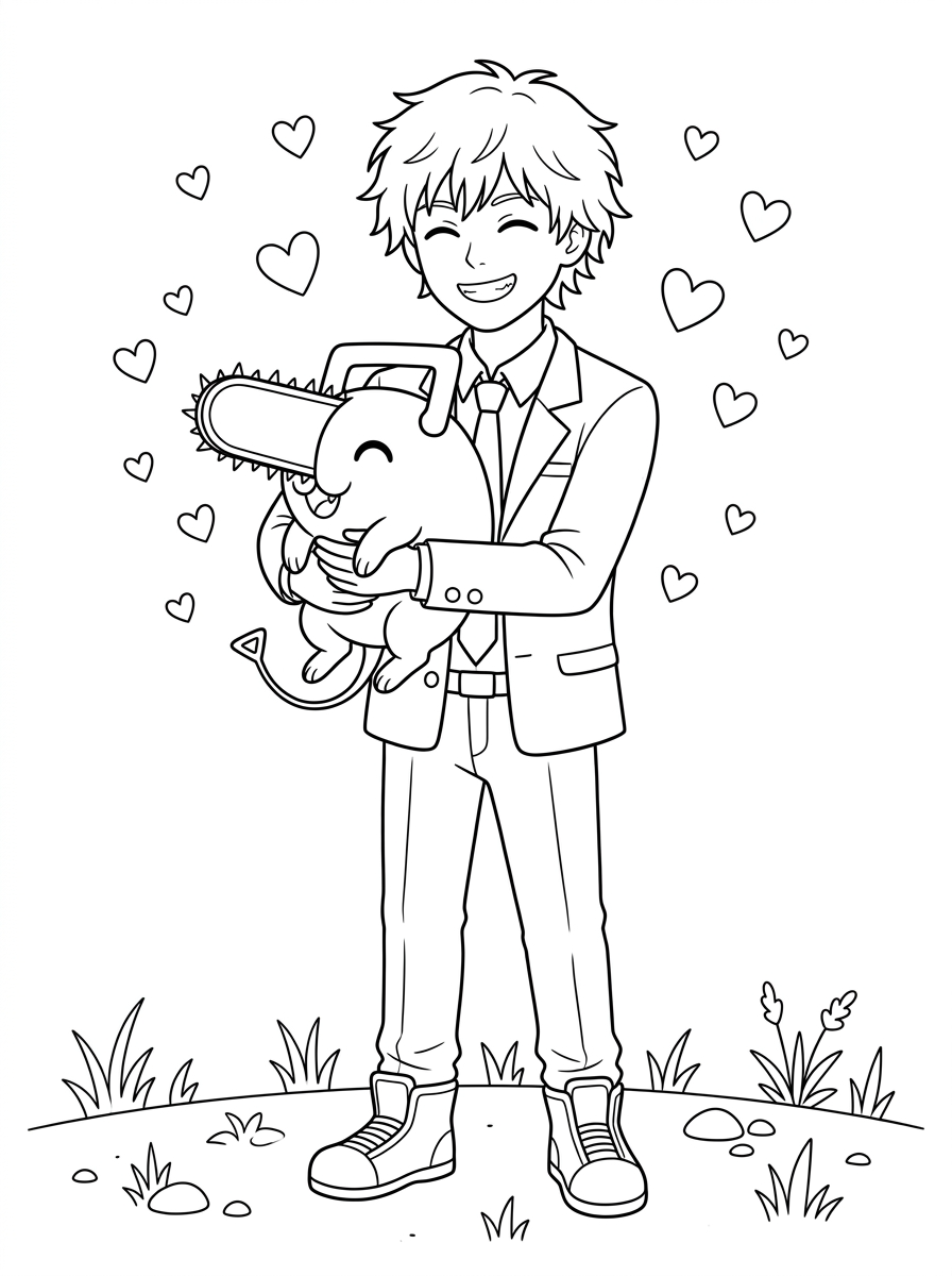 Chainsaw Man Coloring Pages 14 printable coloring pages Chainsaw Man