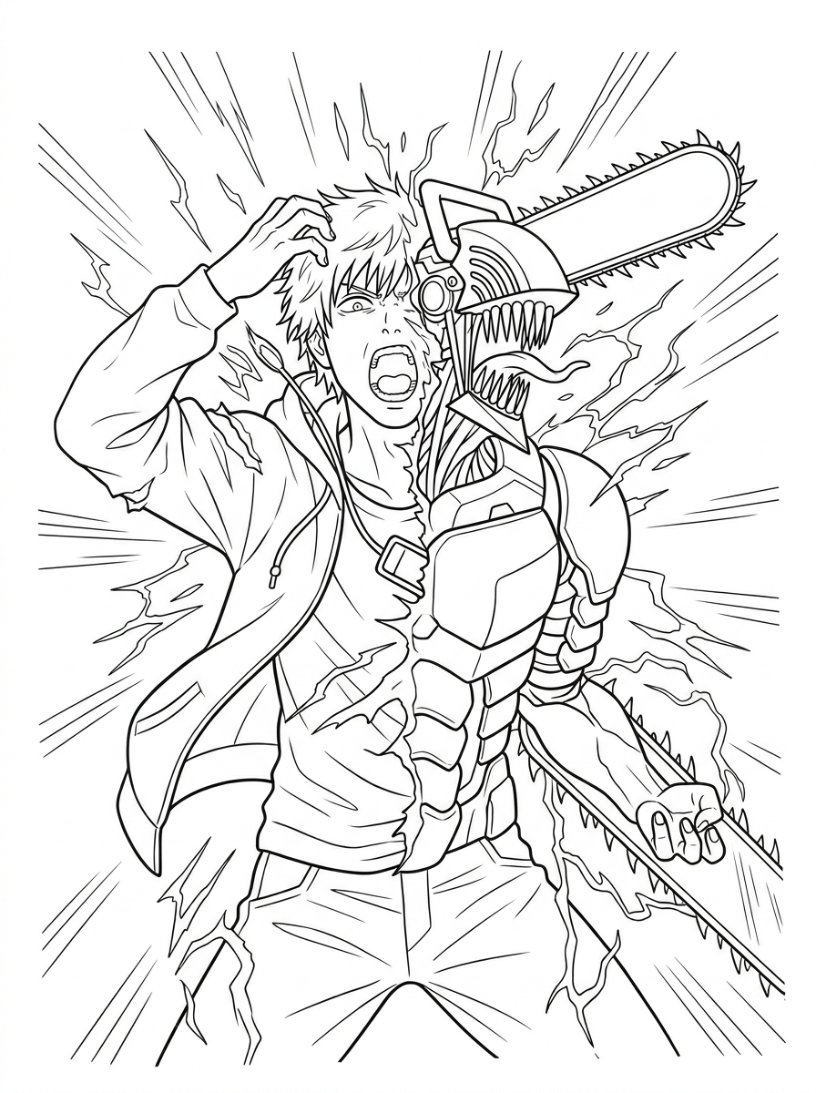 Chainsaw Man Coloring Pages 16 Chainsaw Man free coloring pages