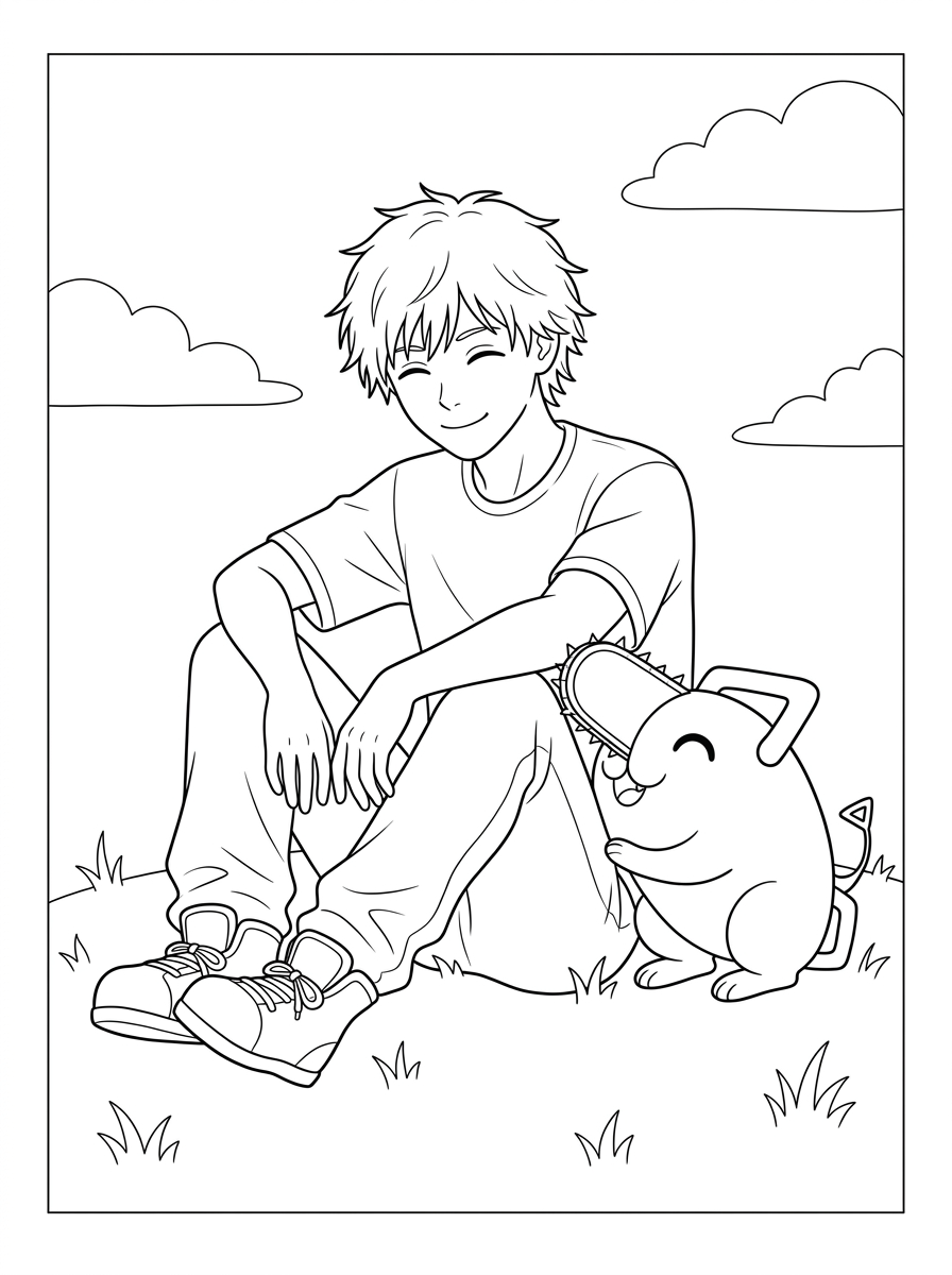 Chainsaw Man Coloring Pages 17 Chainsaw Man coloring book pages