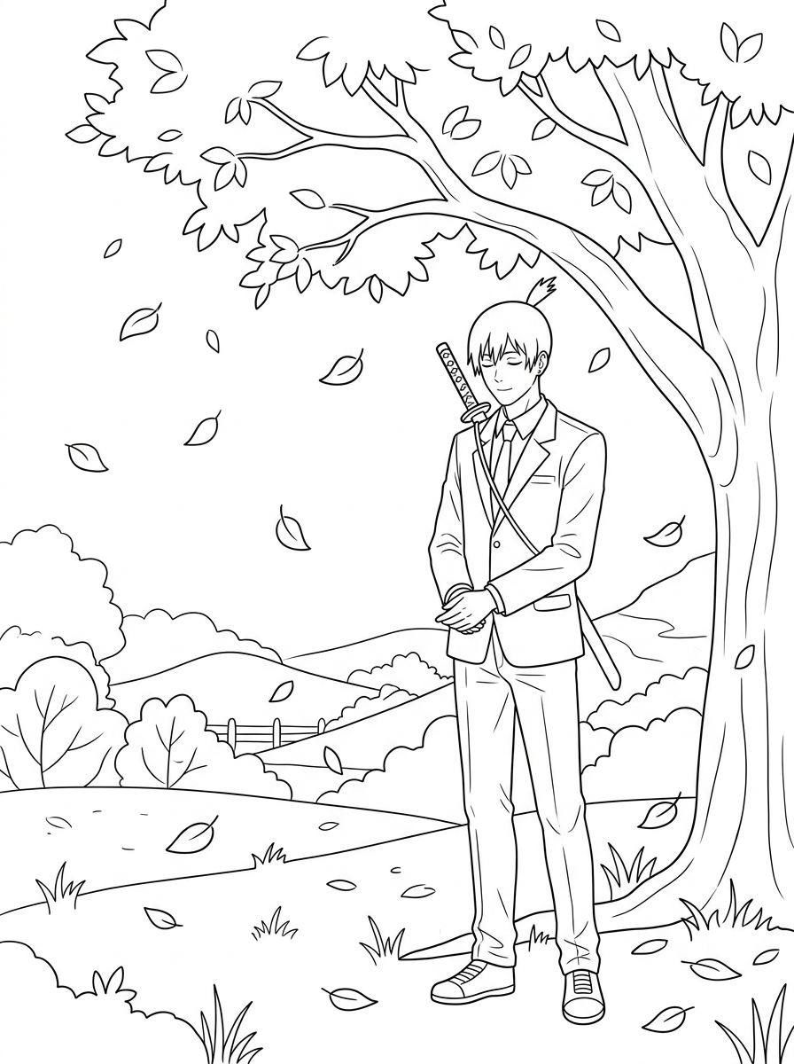 Chainsaw Man Coloring Pages 3 easy Chainsaw Man coloring pages